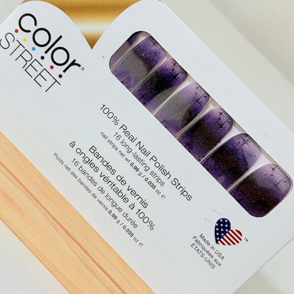 New Color Street “Cosmic Karma” Stellar Purple Ombré Glitter Nail Strips - Picture 1 of 4